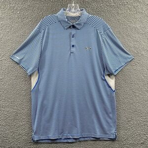 Under Armour Mens HeatGear Polo Shirt L Nautical Stripe Preppy Golf Athletic